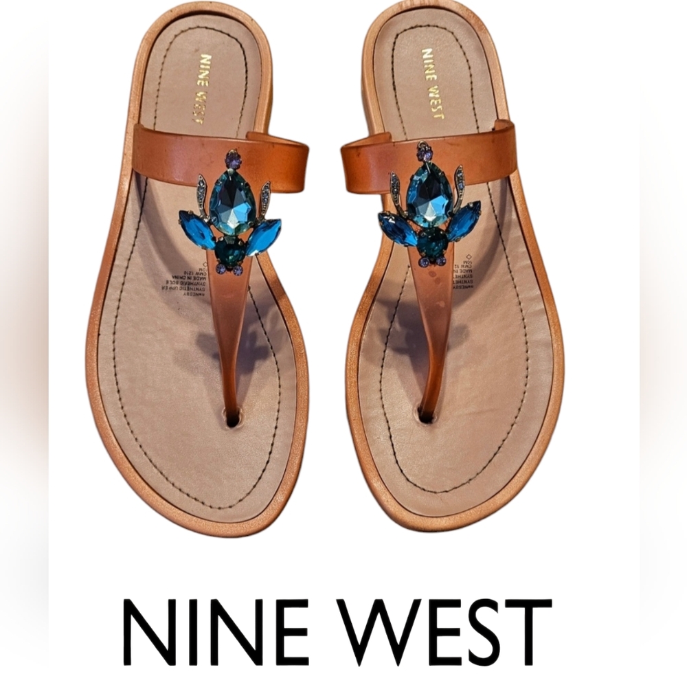 NINE WEST "NWNESBY" Jelly Sandal, Size 10